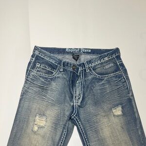 Request Jeans Men's Relaxed Fit Washed Blue Denim